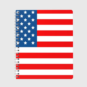 Тетрадь с принтом Соединенные Штаты Америки в Курске, 100% бумага | 48 листов, плотность листов — 60 г/м2, плотность картонной обложки — 250 г/м2. Листы скреплены сбоку удобной пружинной спиралью. Уголки страниц и обложки скругленные. Цвет линий — светло-серый
 | usa | абстракция | америка | американский | герб | звезды | краска | символика сша | страны | сша | флаг | штаты