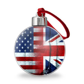 Ёлочный шар с принтом Англия&Америка в Курске, Пластик | Диаметр: 77 мм | usa | абстракция | америка | американский | герб | звезды | краска | символика сша | страны | сша | флаг | штаты