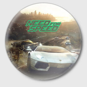 Значок с принтом Need for Speed в Курске,  металл | круглая форма, металлическая застежка в виде булавки | games | most | nfs mw | off | payback | racing | rip | wanted | авто | вип | гонки | жажда скорости | класс | машины | нид | симулятор | фор