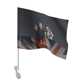 Флаг для автомобиля с принтом The Beatles в Курске, 100% полиэстер | Размер: 30*21 см | england | flag | group | music | rock | the beatles | битлз | группа | музыка