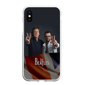 Чехол для iPhone XS Max матовый с принтом The Beatles в Курске, Силикон | Область печати: задняя сторона чехла, без боковых панелей | Тематика изображения на принте: england | flag | group | music | rock | the beatles | битлз | группа | музыка