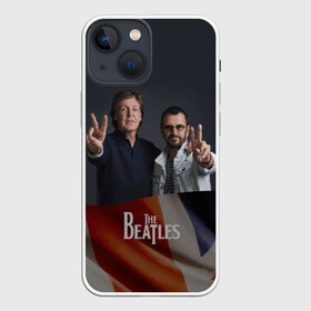 Чехол для iPhone 13 mini с принтом The Beatles в Курске,  |  | Тематика изображения на принте: england | flag | group | music | rock | the beatles | битлз | группа | музыка