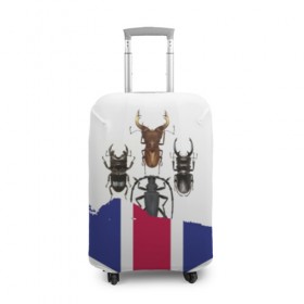 Чехол для чемодана 3D с принтом Жуки в Курске, 86% полиэфир, 14% спандекс | двустороннее нанесение принта, прорези для ручек и колес | england | flag | the beatles | англия | жуки | флаг