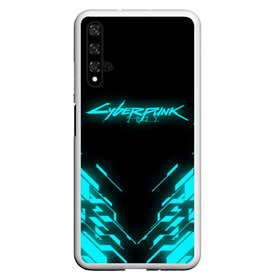 Чехол для Honor 20 с принтом CYBERPUNK 2077 NEON НЕОН в Курске, Силикон | Область печати: задняя сторона чехла, без боковых панелей | Тематика изображения на принте: 2019 | cd project red | cyberpunk 2077 | future | hack | night city | samurai | sci fi | андроиды | безумие | будущее | киберпанк 2077 | логотип | роботы | самураи | фантастика | цифры