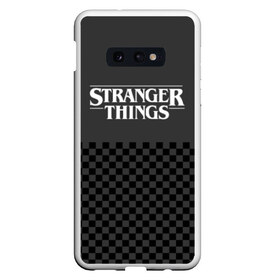 Чехол для Samsung S10E с принтом STRANGER THINGS Gray в Курске, Силикон | Область печати: задняя сторона чехла, без боковых панелей | 11 | 3 сезон | eleven | logo | netflix | stranger | things | дела | крайне | лого | логотип | одинадцать | одиннадцать | очень | события | странные | стренджер