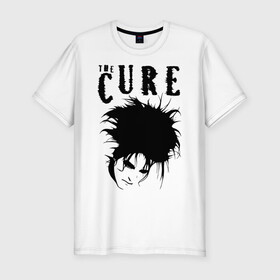 Мужская футболка хлопок Slim с принтом The Cure в Курске, 92% хлопок, 8% лайкра | приталенный силуэт, круглый вырез ворота, длина до линии бедра, короткий рукав | cure | robert james smith | the cure | готик рок | группы | музыка | постпанк | роберт смит | рок