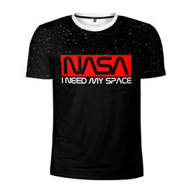 Мужская футболка 3D спортивная с принтом NASA (НА СПИНЕ) в Курске, 100% полиэстер с улучшенными характеристиками | приталенный силуэт, круглая горловина, широкие плечи, сужается к линии бедра | galaxy | nasa | space | space company | star | астрономия | галактика | звезды | космическая компания | космос | наса