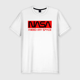 Мужская футболка премиум с принтом NASA (НА СПИНЕ) в Курске, 92% хлопок, 8% лайкра | приталенный силуэт, круглый вырез ворота, длина до линии бедра, короткий рукав | flag | galaxy | nasa | space | space company | star | usa | астрономия | галактика | звезды | космическая компания | космос | наса | сша | флаг