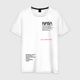 Мужская футболка хлопок с принтом NASA в Курске, 100% хлопок | прямой крой, круглый вырез горловины, длина до линии бедер, слегка спущенное плечо. | galaxy | nasa | space | space company | star | астрономия | галактика | звезды | космическая компания | космос | наса