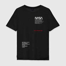 Мужская футболка хлопок Oversize с принтом NASA в Курске, 100% хлопок | свободный крой, круглый ворот, “спинка” длиннее передней части | galaxy | nasa | space | space company | star | астрономия | галактика | звезды | космическая компания | космос | наса