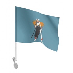 Флаг для автомобиля с принтом Kurosaki Ichigo в Курске, 100% полиэстер | Размер: 30*21 см | 