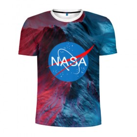 Мужская футболка 3D спортивная с принтом NASA в Курске, 100% полиэстер с улучшенными характеристиками | приталенный силуэт, круглая горловина, широкие плечи, сужается к линии бедра | galaxy | nasa | space | space company | star | астрономия | галактика | звезды | космическая компания | космос | наса