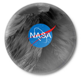 Значок с принтом NASA в Курске,  металл | круглая форма, металлическая застежка в виде булавки | galaxy | nasa | space | space company | star | астрономия | галактика | звезды | космическая компания | космос | наса