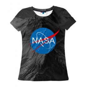 Женская футболка 3D с принтом NASA в Курске, 100% полиэфир ( синтетическое хлопкоподобное полотно) | прямой крой, круглый вырез горловины, длина до линии бедер | galaxy | nasa | space | space company | star | астрономия | галактика | звезды | космическая компания | космос | наса