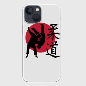 Чехол для iPhone 13 mini с принтом Дзюдо в Курске,  |  | eastern | emblem | hieroglyph | japanese | judo | martial arts | red | sign | silhouette | sport | stencil | sun | symbol | wrestlers | wrestling | борцы | борьба | восточная | дзюдо | единоборства | знак | иероглиф | красное | силуэт | символ | солнце | 