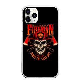 Чехол для iPhone 11 Pro Max матовый с принтом Пожарный в Курске, Силикон |  | axes | crossed | emblem | fire | fireman | helmet | red | retro | skull | vintage | каска | красные | огонь | пожарный | рэтро | скрещенные | старинная | топоры | череп | эмблема