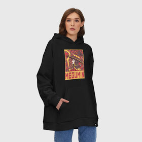 Худи SuperOversize хлопок с принтом Megumin в Курске, 70% хлопок, 30% полиэстер, мягкий начес внутри | карман-кенгуру, эластичная резинка на манжетах и по нижней кромке, двухслойный капюшон
 | anime | konosuba | manga | megumin | аниме | коносуба | манга | мэгумин