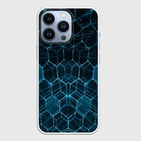 Чехол для iPhone 13 Pro с принтом НЕОНОВАЯ БРОНЯ в Курске,  |  | abstraction | cyber | cyberpunk | future | geometry | hexagon | techno | texture | абстракция | броня | геометрия | кибер | краски | неон | неоновый | сетка | соты | стальная броня | текстура | шестигранники