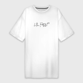 Платье-футболка хлопок с принтом LIL PEEP (НА СПИНЕ) в Курске,  |  | lil peep | lil prince | logo | music | rap | зарубежная музыка | зарубежные | лил пип | лого | маленький принц | музыка | реп