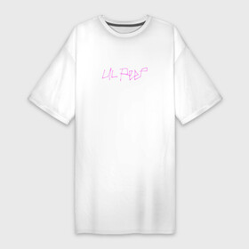 Платье-футболка хлопок с принтом LIL PEEP (НА СПИНЕ) | ЛИЛ ПИП в Курске,  |  | lil peep | lil prince | logo | music | rap | зарубежная музыка | зарубежные | лил пип | лого | маленький принц | музыка | реп
