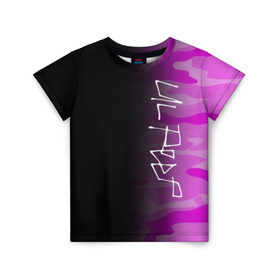 Детская футболка 3D с принтом LIL PEEP в Курске, 100% гипоаллергенный полиэфир | прямой крой, круглый вырез горловины, длина до линии бедер, чуть спущенное плечо, ткань немного тянется | camo | lil peep | lil prince | logo | military | music | pink | rap | зарубежная музыка | зарубежные | камуфляж | лил пип | лого | маленький принц | милитари | музыка | реп | розовый