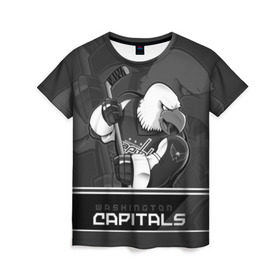 Женская футболка 3D с принтом Washington Capitals в Курске, 100% полиэфир ( синтетическое хлопкоподобное полотно) | прямой крой, круглый вырез горловины, длина до линии бедер | capitals | hokkey | nhl | ovechkin | washington | александр | вашингтон | кэпиталз | кэпиталс | овечкин | хоккеист | хоккей