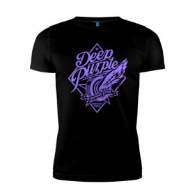 Мужская футболка премиум с принтом Deep Purple в Курске, 92% хлопок, 8% лайкра | приталенный силуэт, круглый вырез ворота, длина до линии бедра, короткий рукав | deep purple | группы | дип пёрпл | жэви метал | метал | музыка | рок | хард рок