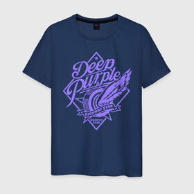 Мужская футболка хлопок с принтом Deep Purple в Курске, 100% хлопок | прямой крой, круглый вырез горловины, длина до линии бедер, слегка спущенное плечо. | Тематика изображения на принте: deep purple | группы | дип пёрпл | жэви метал | метал | музыка | рок | хард рок