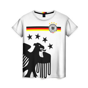 Женская футболка 3D с принтом Сборная Германии в Курске, 100% полиэфир ( синтетическое хлопкоподобное полотно) | прямой крой, круглый вырез горловины, длина до линии бедер | deutsche | deutschland | die mannschaft | germany | германия | немецкая сборная | сборная | сборная гемании по футболу | сборная германии | форма | футбол