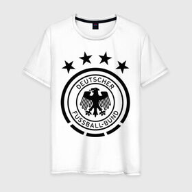 Мужская футболка хлопок с принтом Сборная Германии в Курске, 100% хлопок | прямой крой, круглый вырез горловины, длина до линии бедер, слегка спущенное плечо. | deutsche | deutschland | die mannschaft | germany | германия | немецкая сборная | сборная | сборная гемании по футболу | сборная германии | форма | футбол