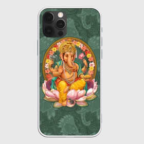 Чехол для iPhone 12 Pro Max с принтом Ганеша в Курске, Силикон |  | ax | beads | character | elephant | god | gold | hands | head | holiday | jewels | lilies | lord | mouse | ornament | pattern | благополучие | бог | божество | бусы | владыка | ганеша | голова | драгоценности | золото | индуизм | лилии | много | мудрость 