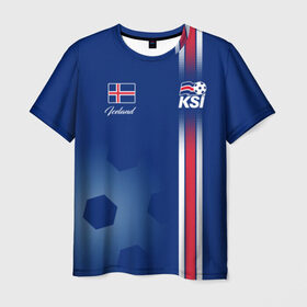 Мужская футболка 3D с принтом Сборная Исландии в Курске, 100% полиэфир | прямой крой, круглый вырез горловины, длина до линии бедер | iceland | iseland | исландия | сборная | сборная исландии | сборная исландии по футболу | сборные | форма | футбол | чемпионат мира по футболу