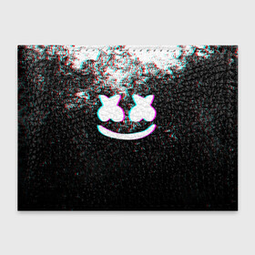 Обложка для студенческого билета с принтом MARSHMELLO GLITCH   МАРШМЕЛЛО НЕОН в Курске, натуральная кожа | Размер: 11*8 см; Печать на всей внешней стороне | Тематика изображения на принте: dj | glitch | marshmello | usa | америка | глитч | клубная музыка | маршмелло | музыка | музыкант