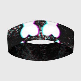 Повязка на голову 3D с принтом MARSHMELLO GLITCH   МАРШМЕЛЛО НЕОН в Курске,  |  | dj | glitch | marshmello | usa | америка | глитч | клубная музыка | маршмелло | музыка | музыкант