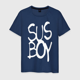 Мужская футболка хлопок с принтом Sus Boy в Курске, 100% хлопок | прямой крой, круглый вырез горловины, длина до линии бедер, слегка спущенное плечо. | Тематика изображения на принте: lil peep | rap | лил пип | рэп