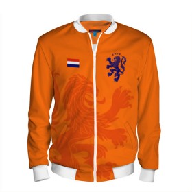 Мужской бомбер 3D с принтом Сборная Голландии в Курске, 100% полиэстер | застегивается на молнию, по бокам два кармана без застежек, по низу бомбера и на воротнике - эластичная резинка | holland | nederland | netherlands | голландия | нидерланды | сборная голландии | сборная голландии по футболу | сборная нидерландов | форма | футбольные сборные | чемпионат