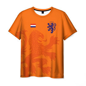 Мужская футболка 3D с принтом Сборная Голландии в Курске, 100% полиэфир | прямой крой, круглый вырез горловины, длина до линии бедер | holland | nederland | netherlands | голландия | нидерланды | сборная голландии | сборная голландии по футболу | сборная нидерландов | форма | футбольные сборные | чемпионат