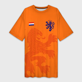 Платье-футболка 3D с принтом Сборная Голландии в Курске,  |  | holland | nederland | netherlands | голландия | нидерланды | сборная голландии | сборная голландии по футболу | сборная нидерландов | форма | футбольные сборные | чемпионат