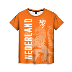 Женская футболка 3D с принтом Сборная Голландии в Курске, 100% полиэфир ( синтетическое хлопкоподобное полотно) | прямой крой, круглый вырез горловины, длина до линии бедер | Тематика изображения на принте: holland | nederland | netherlands | голландия | нидерланды | сборная голландии | сборная голландии по футболу | сборная нидерландов | форма | футбольные сборные | чемпионат