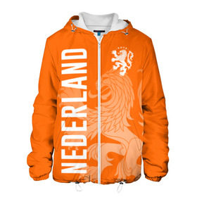 Мужская куртка 3D с принтом Сборная Голландии в Курске, ткань верха — 100% полиэстер, подклад — флис | прямой крой, подол и капюшон оформлены резинкой с фиксаторами, два кармана без застежек по бокам, один большой потайной карман на груди. Карман на груди застегивается на липучку | holland | nederland | netherlands | голландия | нидерланды | сборная голландии | сборная голландии по футболу | сборная нидерландов | форма | футбольные сборные | чемпионат