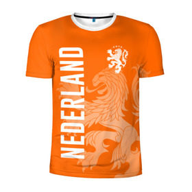 Мужская футболка 3D спортивная с принтом Сборная Голландии в Курске, 100% полиэстер с улучшенными характеристиками | приталенный силуэт, круглая горловина, широкие плечи, сужается к линии бедра | holland | nederland | netherlands | голландия | нидерланды | сборная голландии | сборная голландии по футболу | сборная нидерландов | форма | футбольные сборные | чемпионат