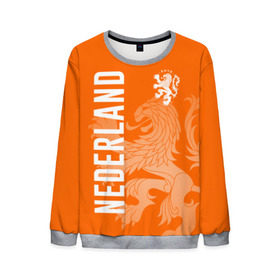 Мужской свитшот 3D с принтом Сборная Голландии в Курске, 100% полиэстер с мягким внутренним слоем | круглый вырез горловины, мягкая резинка на манжетах и поясе, свободная посадка по фигуре | holland | nederland | netherlands | голландия | нидерланды | сборная голландии | сборная голландии по футболу | сборная нидерландов | форма | футбольные сборные | чемпионат