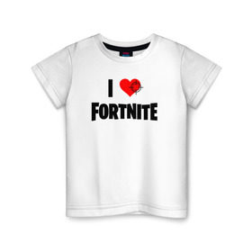 Детская футболка хлопок с принтом Фортнайт в Курске, 100% хлопок | круглый вырез горловины, полуприлегающий силуэт, длина до линии бедер | battle royale | fortnite | fortnite game | fortnite gaming | фортнайт | я люблю фортнайт