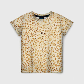 Детская футболка 3D с принтом Блин в Курске, 100% гипоаллергенный полиэфир | прямой крой, круглый вырез горловины, длина до линии бедер, чуть спущенное плечо, ткань немного тянется | блин | блины | жареный | лаваш | текстура | фон | хлеб