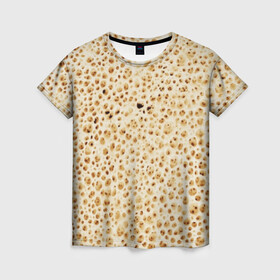 Женская футболка 3D с принтом Блин в Курске, 100% полиэфир ( синтетическое хлопкоподобное полотно) | прямой крой, круглый вырез горловины, длина до линии бедер | блин | блины | жареный | лаваш | текстура | фон | хлеб