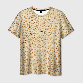 Мужская футболка 3D с принтом Блин в Курске, 100% полиэфир | прямой крой, круглый вырез горловины, длина до линии бедер | Тематика изображения на принте: блин | блины | жареный | лаваш | текстура | фон | хлеб