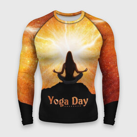 Мужской рашгард 3D с принтом International Yoga Day в Курске,  |  | 21 июня | day | energy | girl | international | ju | lightning | lotus | meditation | mountain | pose | silhouette | sky | space | stars | universe | woman | yoga | yogi | вселенная | гора | девушка | день | женщина | звёзды | йог | йоги | космос | лотос 