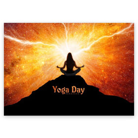 Поздравительная открытка с принтом International Yoga Day в Курске, 100% бумага | плотность бумаги 280 г/м2, матовая, на обратной стороне линовка и место для марки
 | 21 июня | day | energy | girl | international | ju | lightning | lotus | meditation | mountain | pose | silhouette | sky | space | stars | universe | woman | yoga | yogi | вселенная | гора | девушка | день | женщина | звёзды | йог | йоги | космос | лотос 