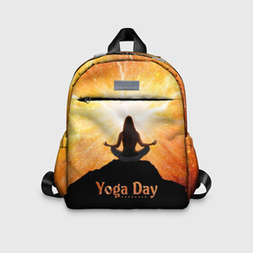 Детский рюкзак 3D с принтом International Yoga Day в Курске, 100% полиэстер | лямки с регулируемой длиной, сверху петелька, чтобы рюкзак можно было повесить на вешалку. Основное отделение закрывается на молнию, как и внешний карман. Внутри дополнительный карман. По бокам два дополнительных кармашка | Тематика изображения на принте: 21 июня | day | energy | girl | international | ju | lightning | lotus | meditation | mountain | pose | silhouette | sky | space | stars | universe | woman | yoga | yogi | вселенная | гора | девушка | день | женщина | звёзды | йог | йоги | космос | лотос 