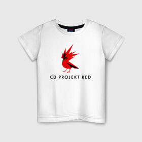 Детская футболка хлопок с принтом CD RPOJECT RED в Курске, 100% хлопок | круглый вырез горловины, полуприлегающий силуэт, длина до линии бедер | 2019 | cd project red | cyberpunk 2077 | future | hack | night city | samurai | sci fi | андроиды | безумие | будущее | киберпанк 2077 | логотип | роботы | самураи | фантастика | цифры